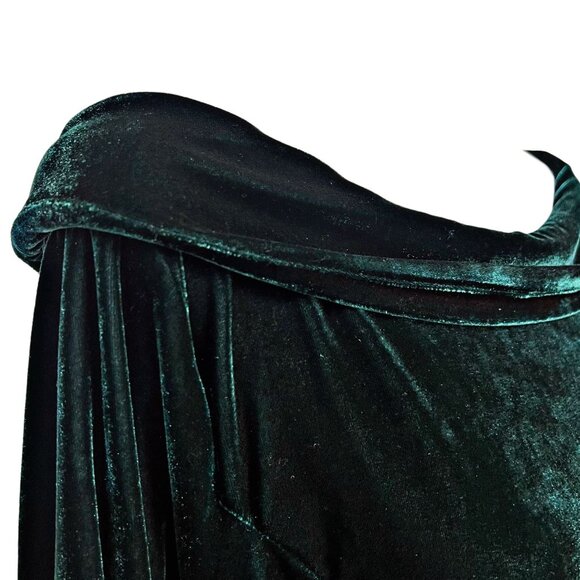 Unique Vintage Off Shoulder Velvet Maxi Dress 3/4 Sleeve Holiday Midi Party Gown - Picture 9 of 12